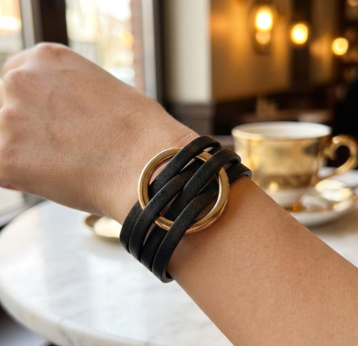 LuxeWrap Leather Bracelet