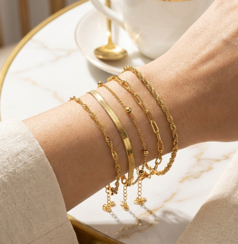 LumiFine Gold Bracelet Set