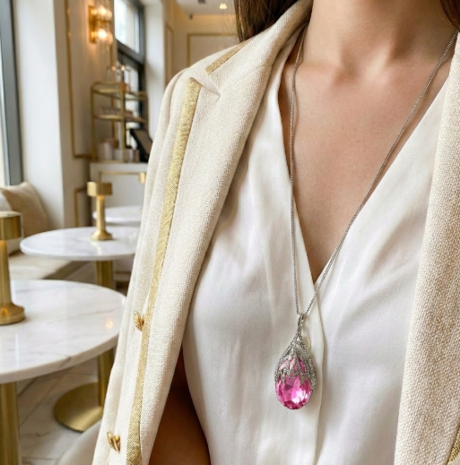 SilverHaze Long Crystal Necklace