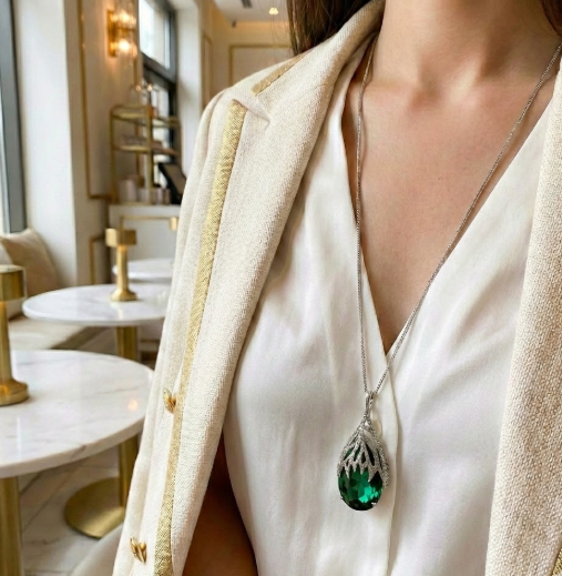 SilverHaze Long Crystal Necklace