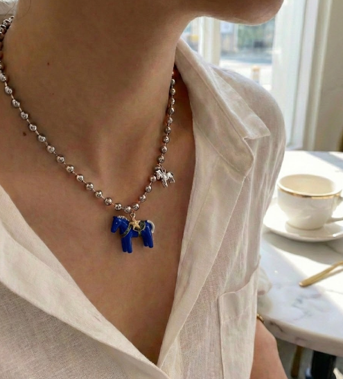 Enchanted Colt Enamel Choker Necklace