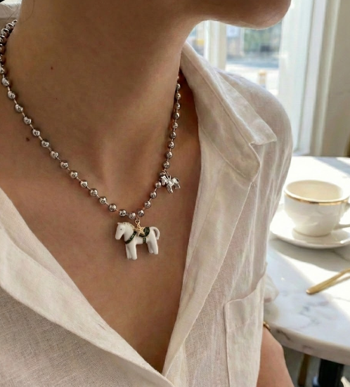 Enchanted Colt Enamel Choker Necklace