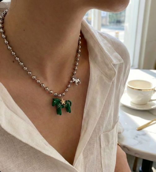 Enchanted Colt Enamel Choker Necklace