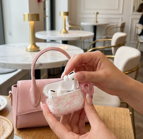 Cute Bow AirPods Case with Keyring