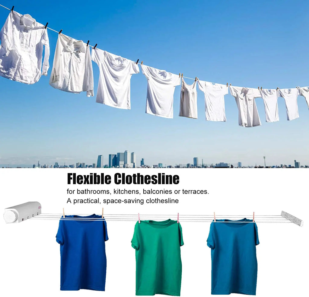 Telescopic Wall-Mounted Retractable Clothesline