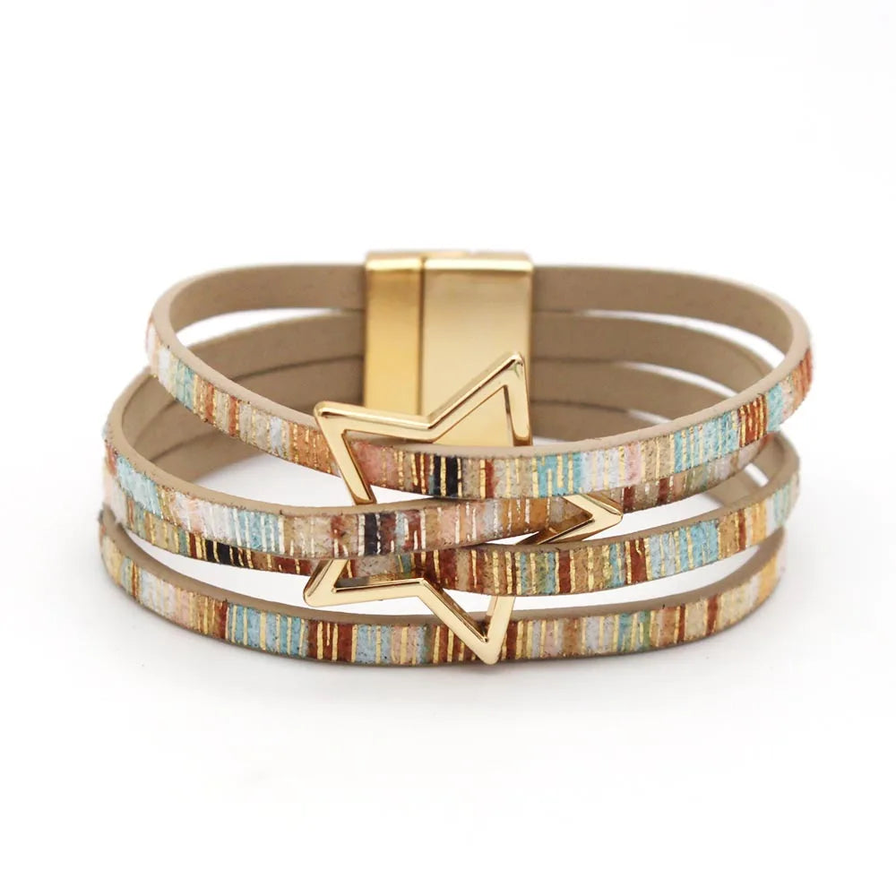 LuxeWrap Leather Bracelet