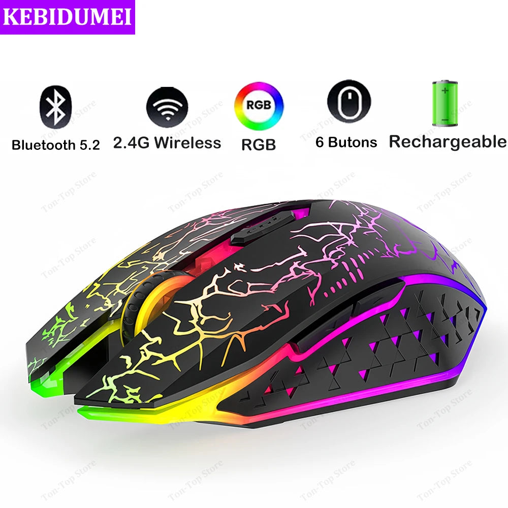 Bluetooth 5.2 Wireless RGB Gaming Mouse
