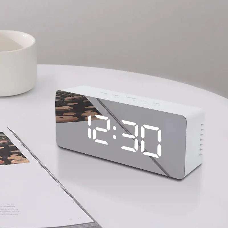 Digital Alarm Clock LED Electronic Desktop Clock with Temperature