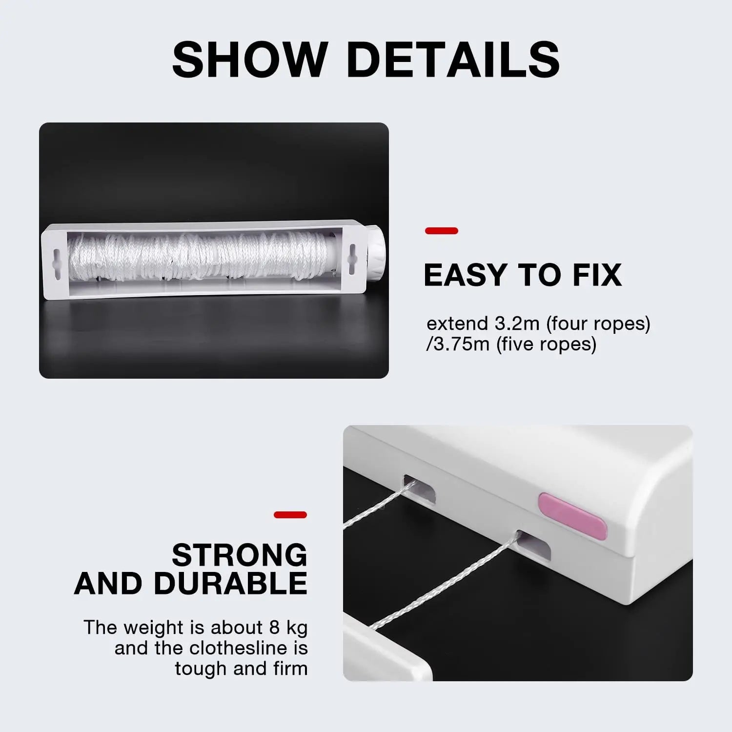 Telescopic Wall-Mounted Retractable Clothesline