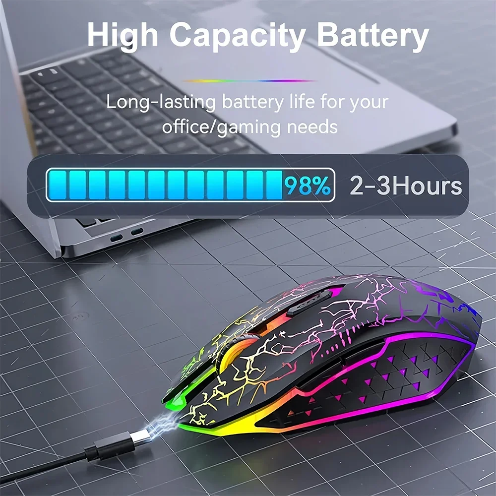 Bluetooth 5.2 Wireless RGB Gaming Mouse