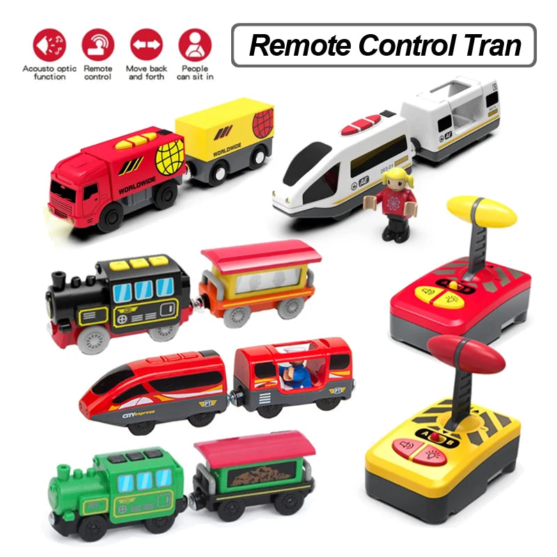 Remote Control Electric Train for Wooden Tracks