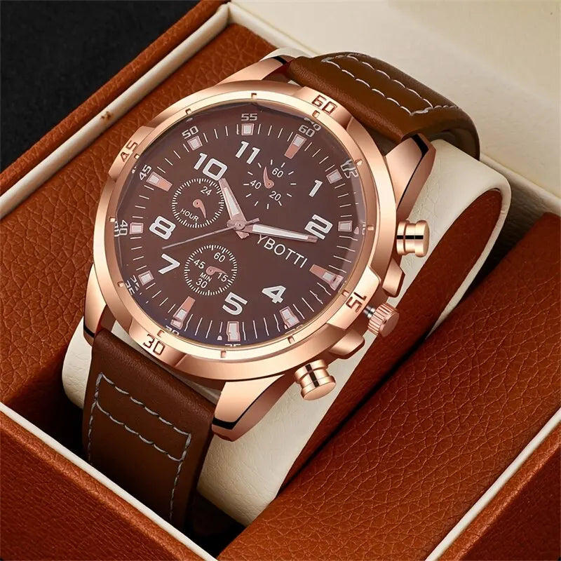 GrandDial Leather Business Watch