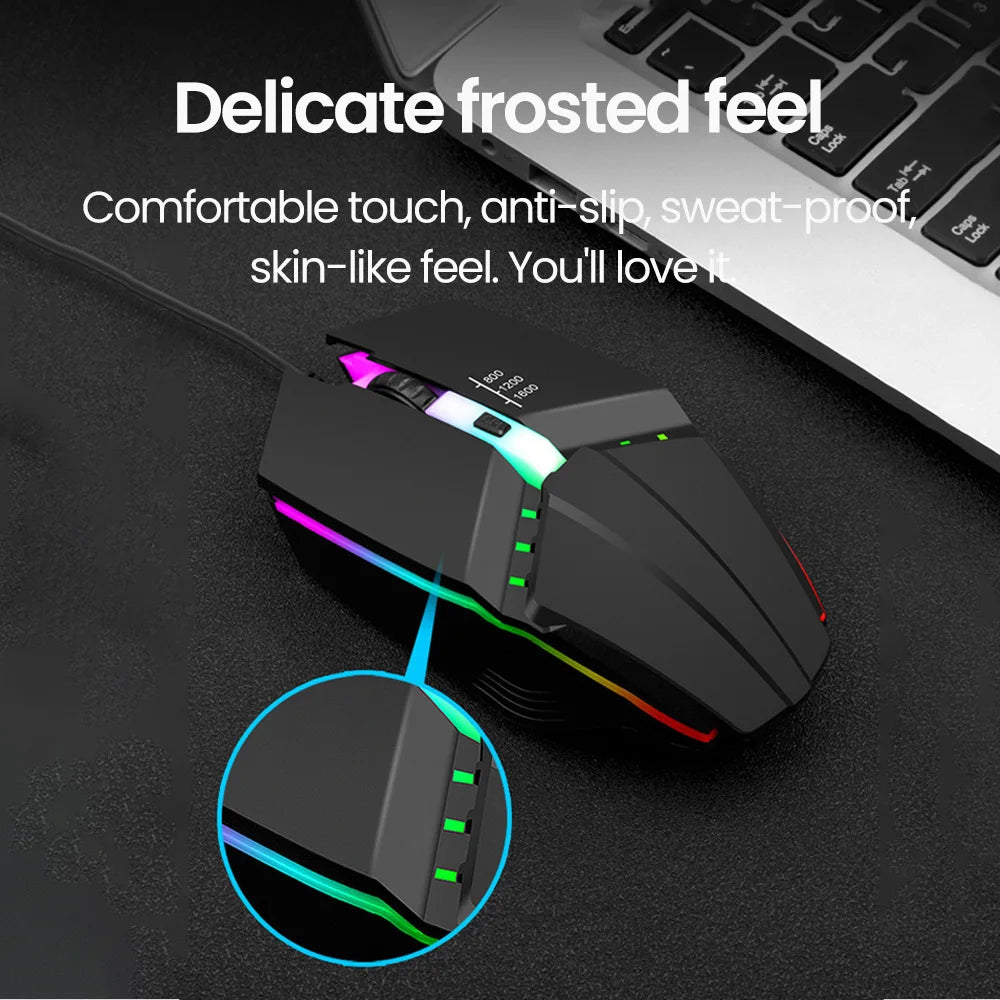 RGB Wired Silent Click Gaming Mouse