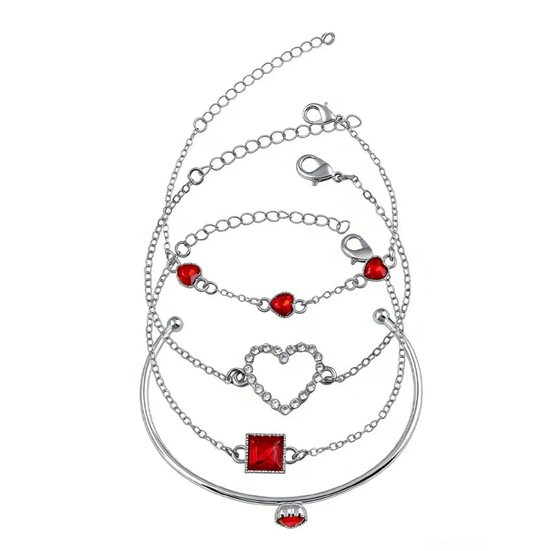 Crimson Charm Bracelet Set