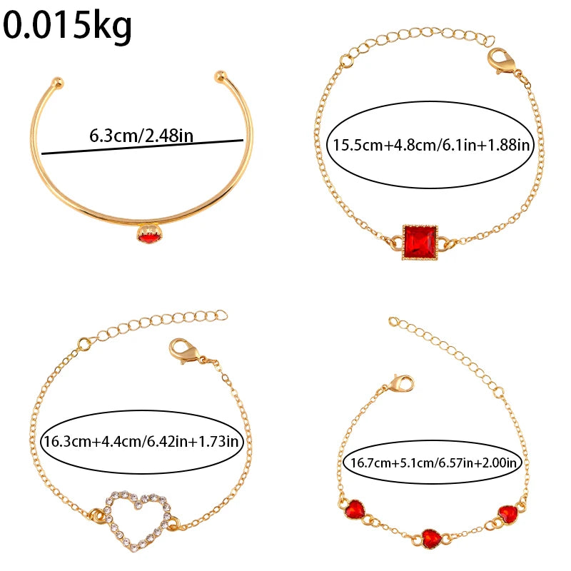 Crimson Charm Bracelet Set