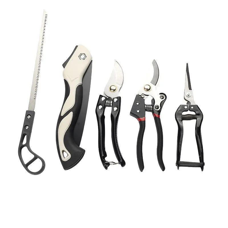 Gardening Five-Piece Tool Set – Pruning Scissors, Folding Saw & Toolbox for Flower Planting