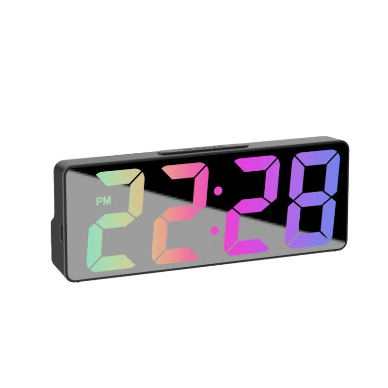MirrorGlow LED Digital Alarm Clock with Temperature Display