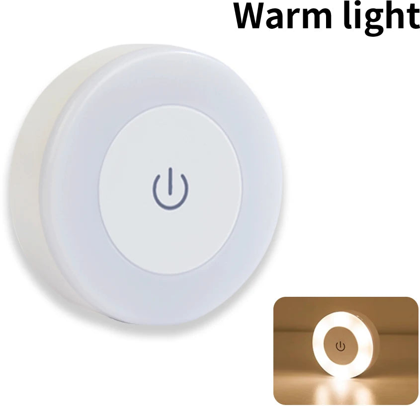 Round Night Light with a Dimmable Touch Switch