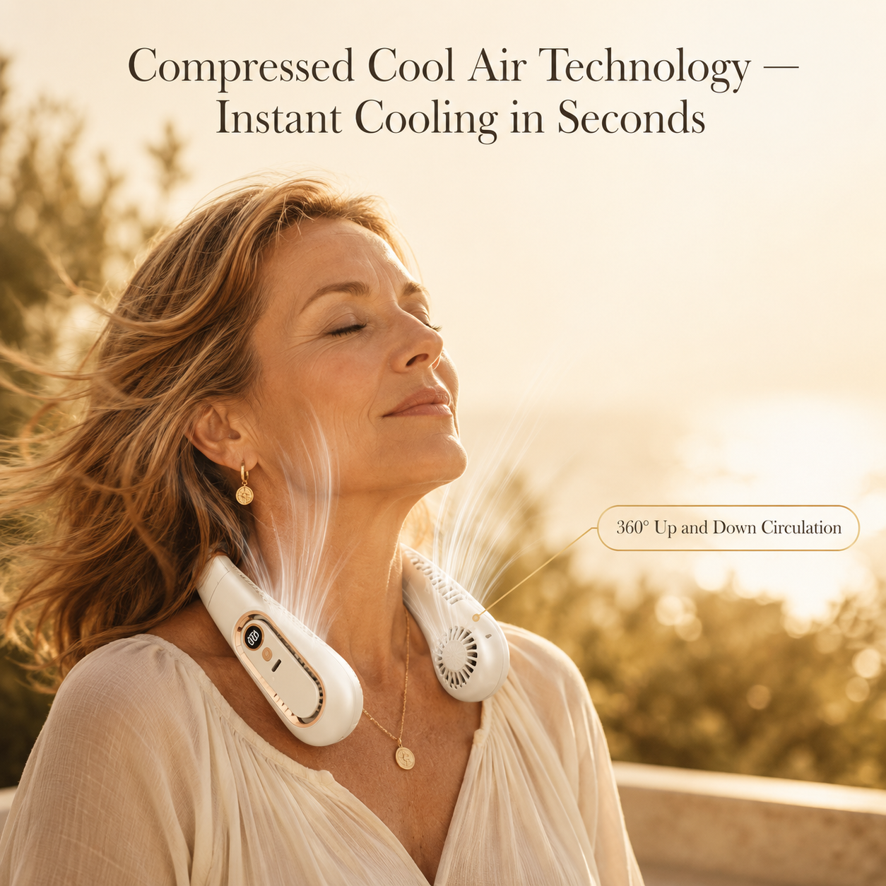 SolGlide Hanging Neck Fan