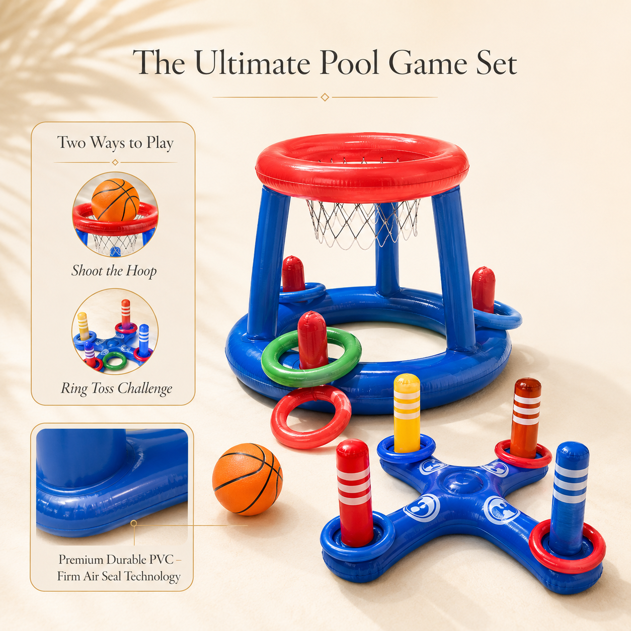 SolHoop Inflatable Pool Basketball Set