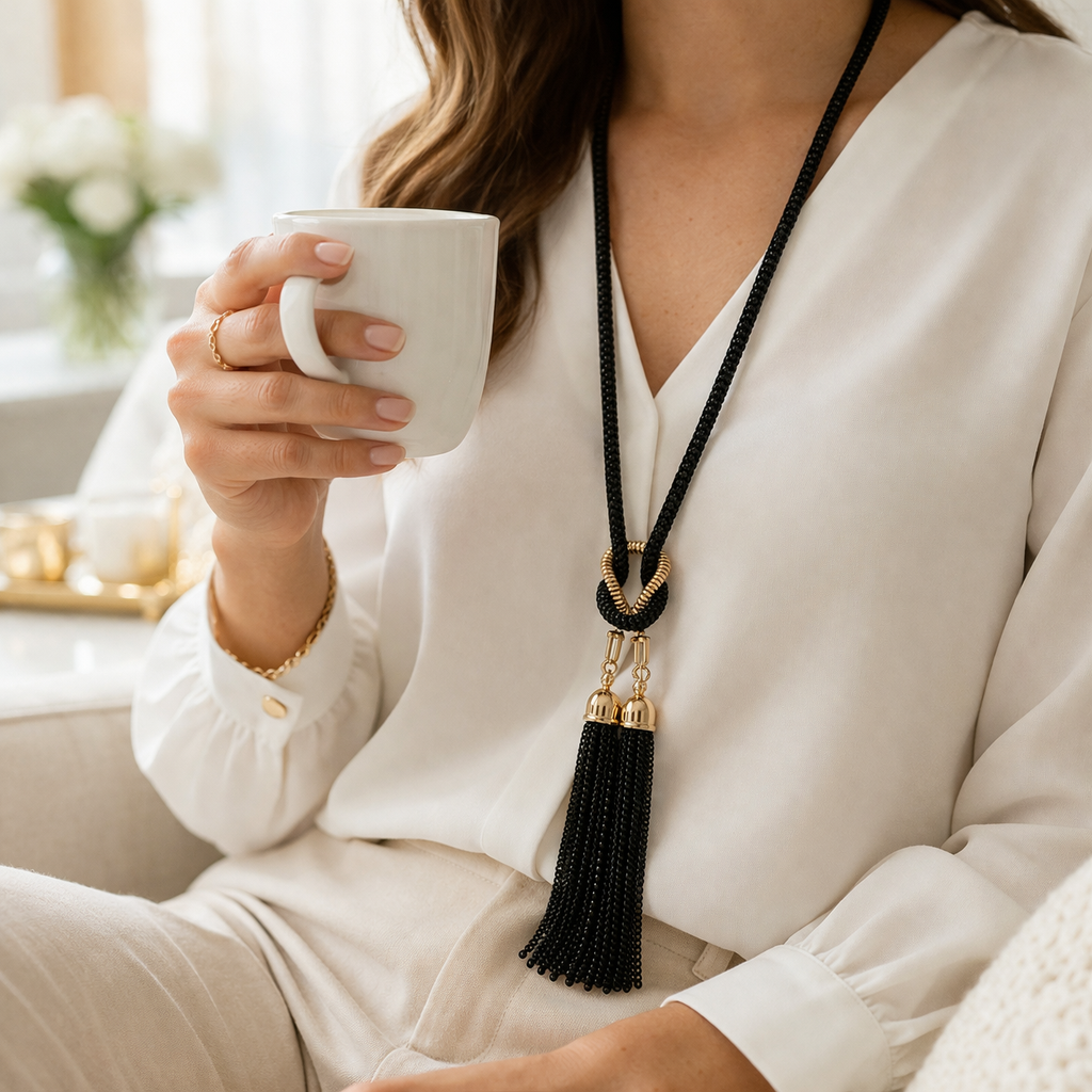 TasselCharm Long Pendant Necklace