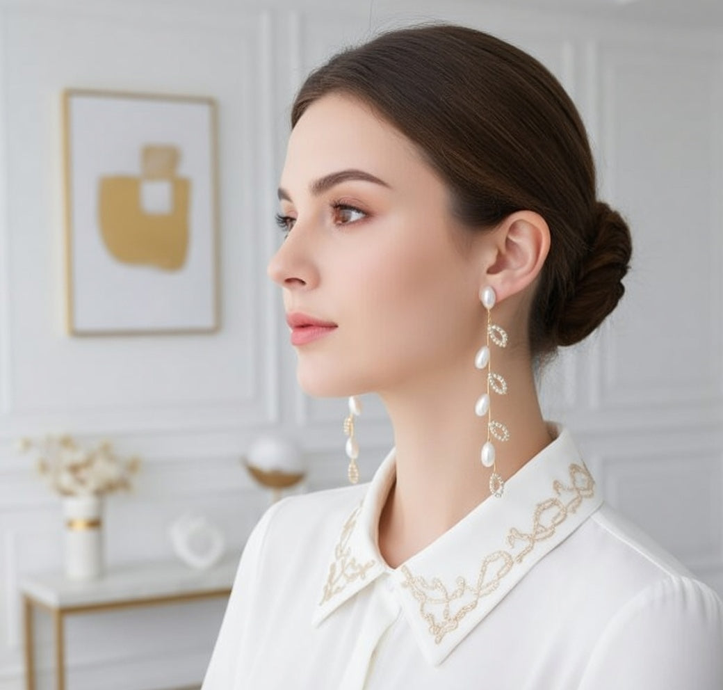 Aurelia Gold Pearl Clip-Ons